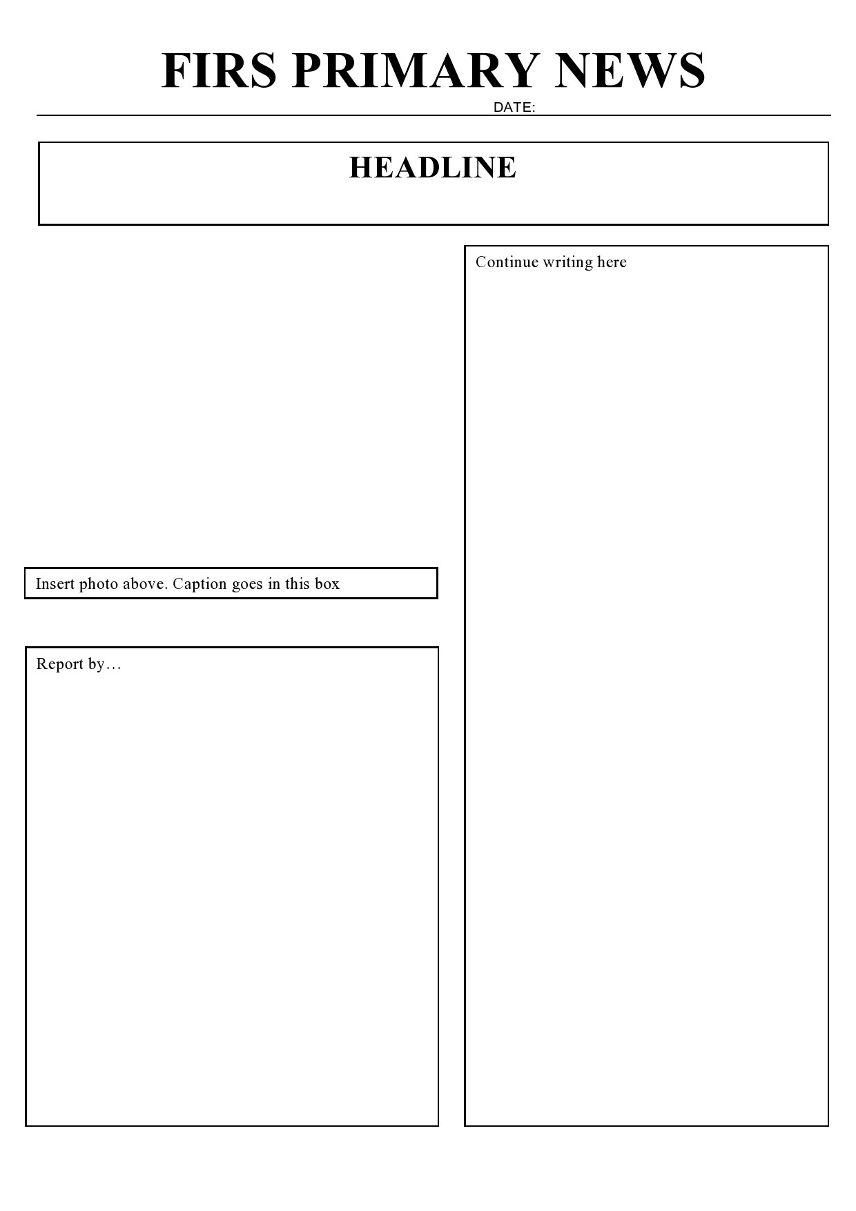 Blank Newspaper Template Printable
