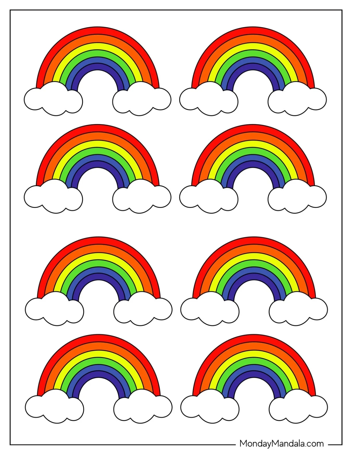 Free Printable Large Rainbow Template