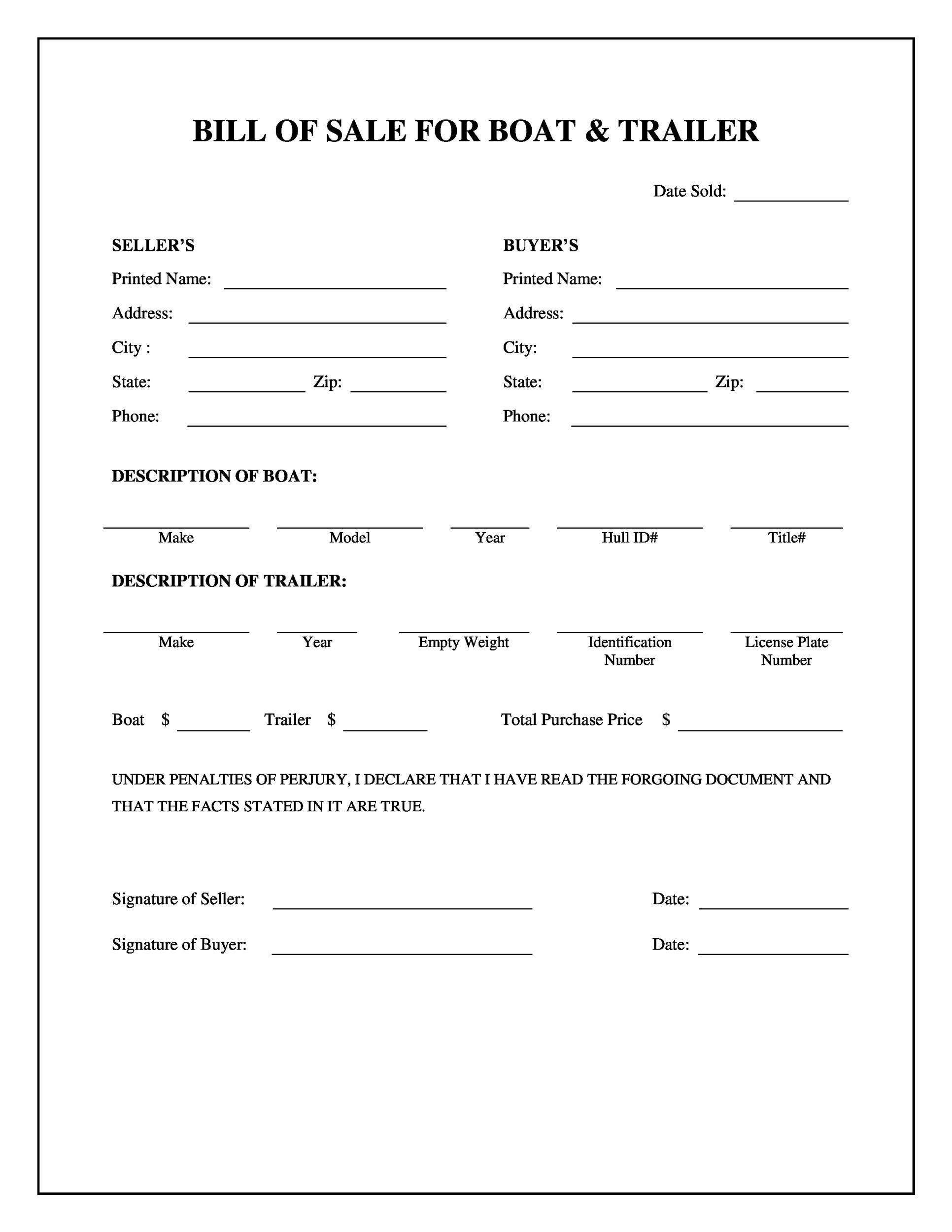45 Printable Bill Of Sale Templates Free Word PDF 45 Printable Bill Of Sale Templates Free Word PDF