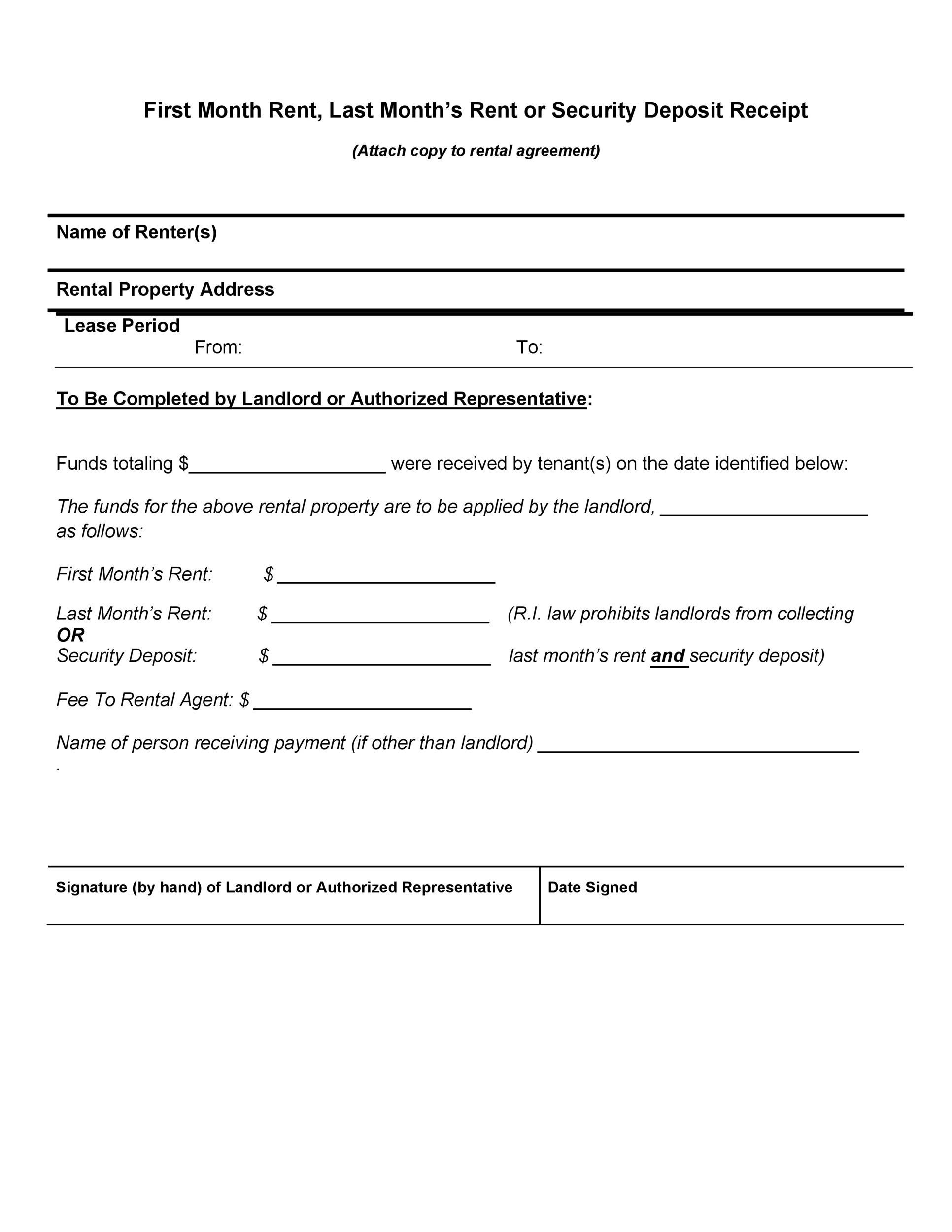 49 Printable Rent Receipts Free Templates TemplateLab