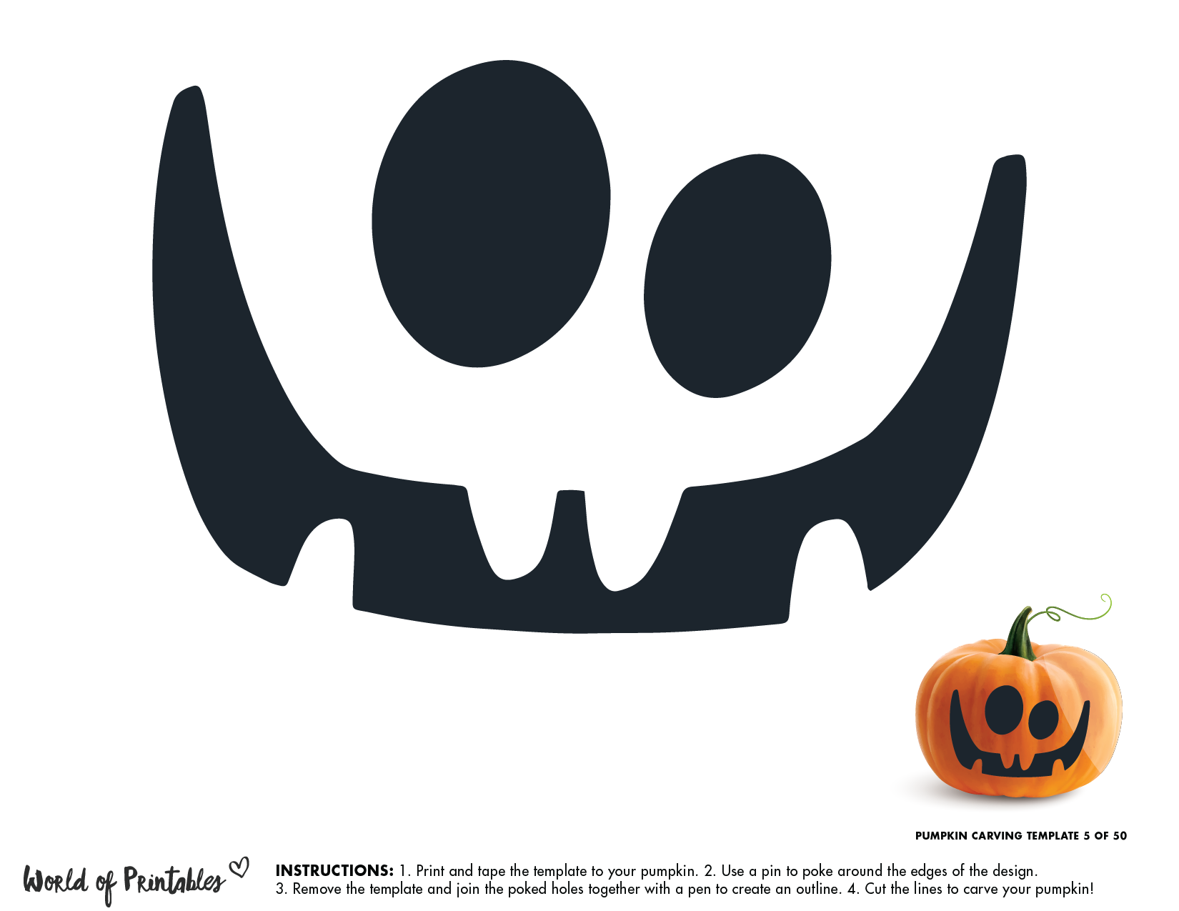 Pumpkin Face Printable Template