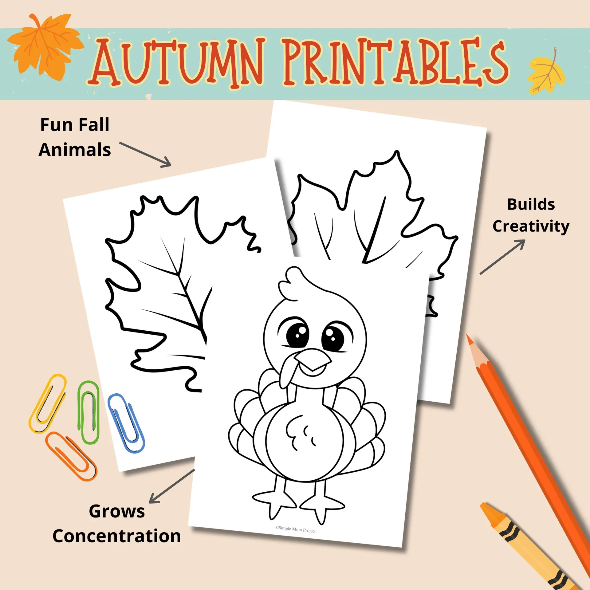 50 Fall And Autumn Printable Template Fall And Autumn Coloring Pages Simple Mom Project Store