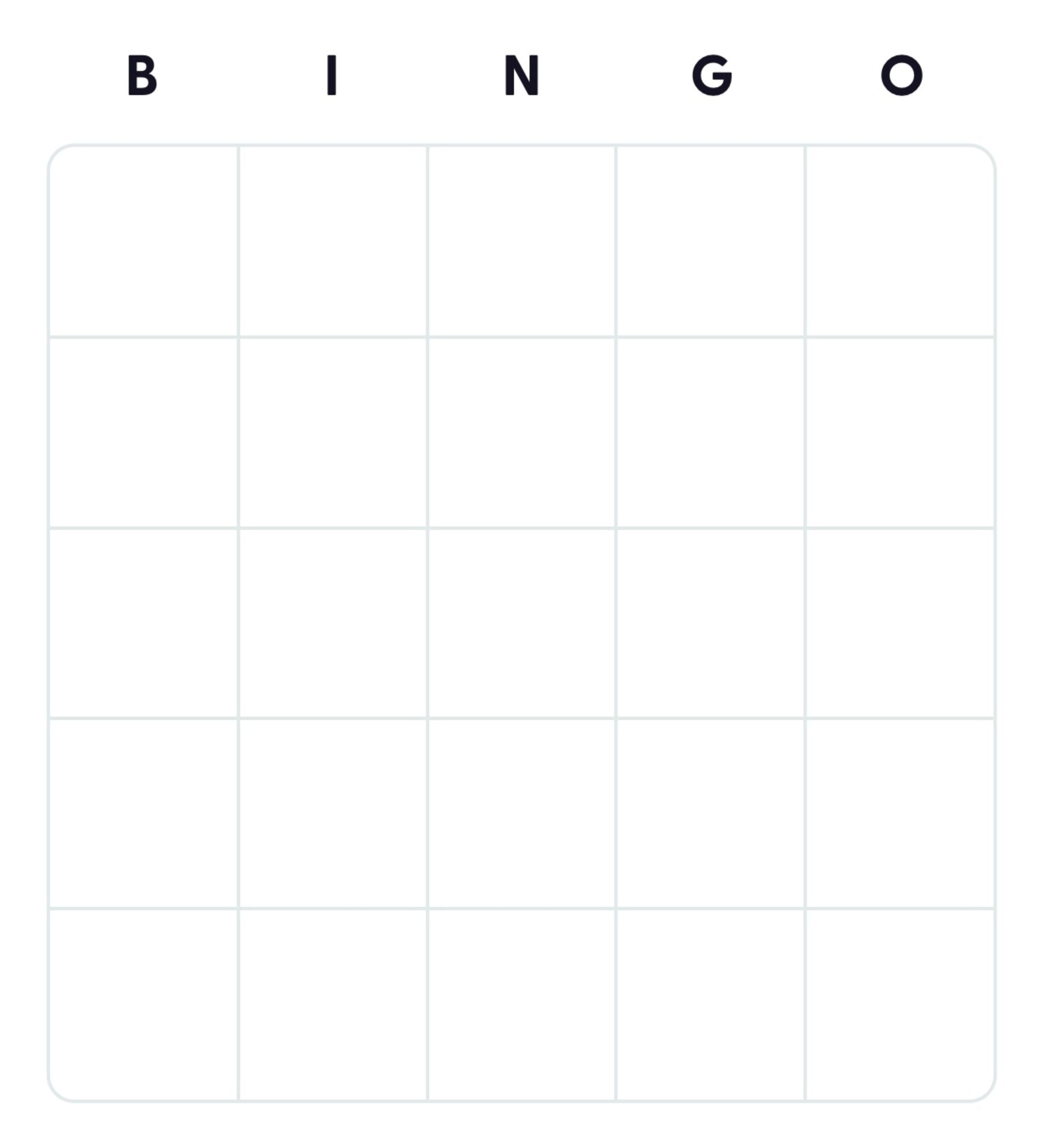 Free Printable Cute Bingo Template Free Printable Cute Bingo Template