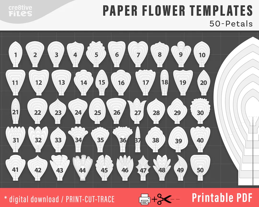 Free Printable Flower Petal Template Free Printable Flower Petal Template