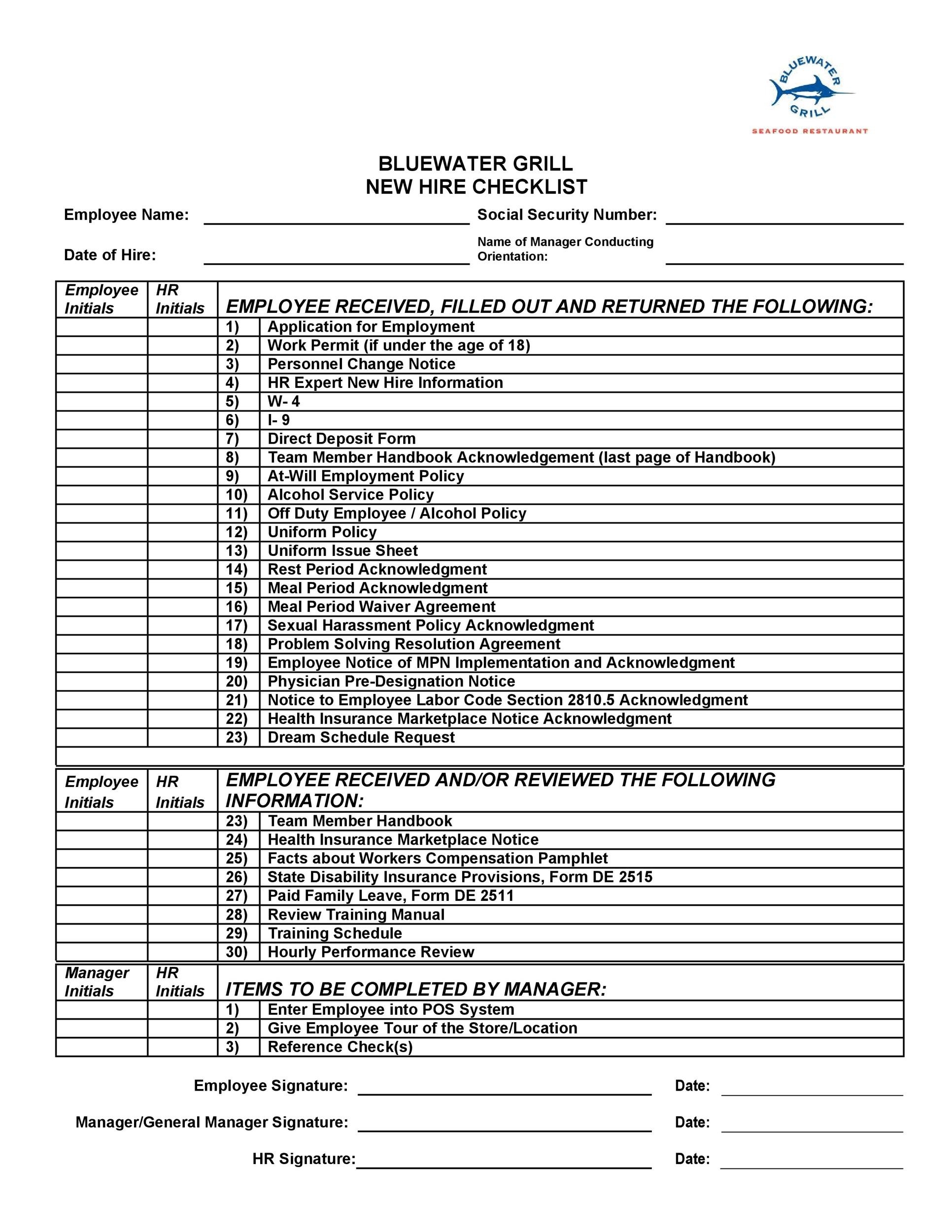50 Useful New Hire Checklist Templates Forms TemplateLab 50 Useful New Hire Checklist Templates Forms TemplateLab