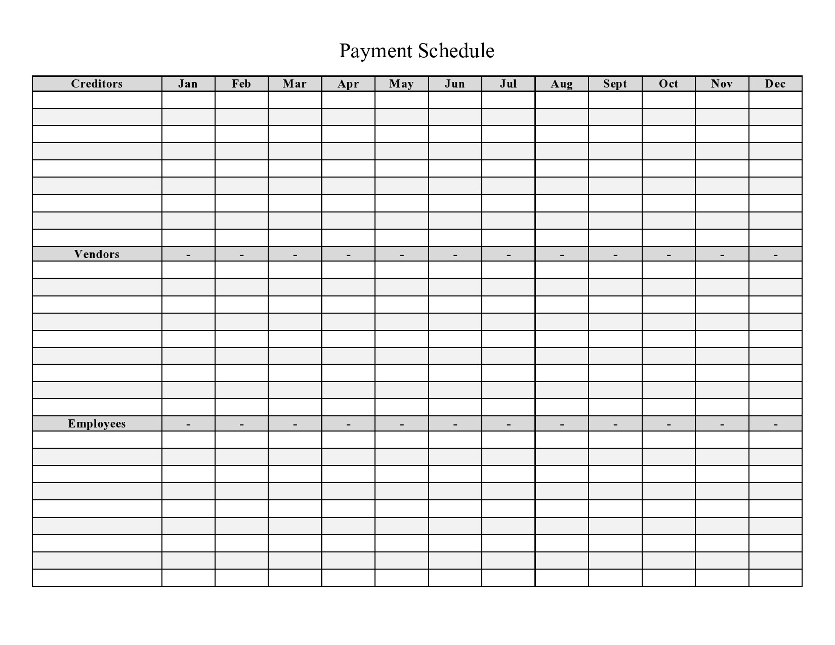 52 Free Payment Schedule Templates Excel Word TemplateLab