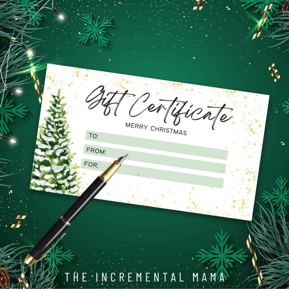 6 Free Printable Gift Certificate Templates For Christmas The Incremental Mama