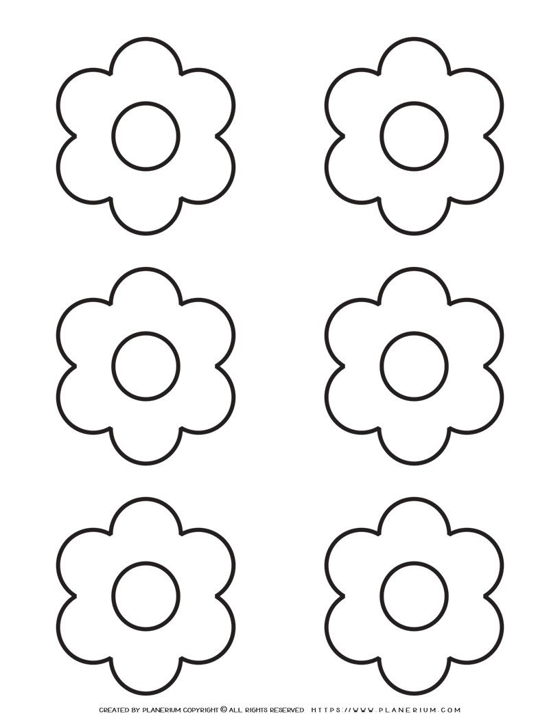 6 Petal Flower Template Six Flowers Planerium 6 Petal Flower Template Six Flowers Planerium