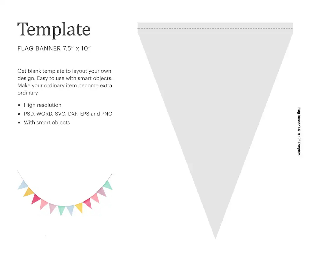 7 5 x10 Flag Banner Template Bunting Template Pennant Template Banner Party Cricut Silhouette Silhouette Studio Paper Size Letter Etsy Australia