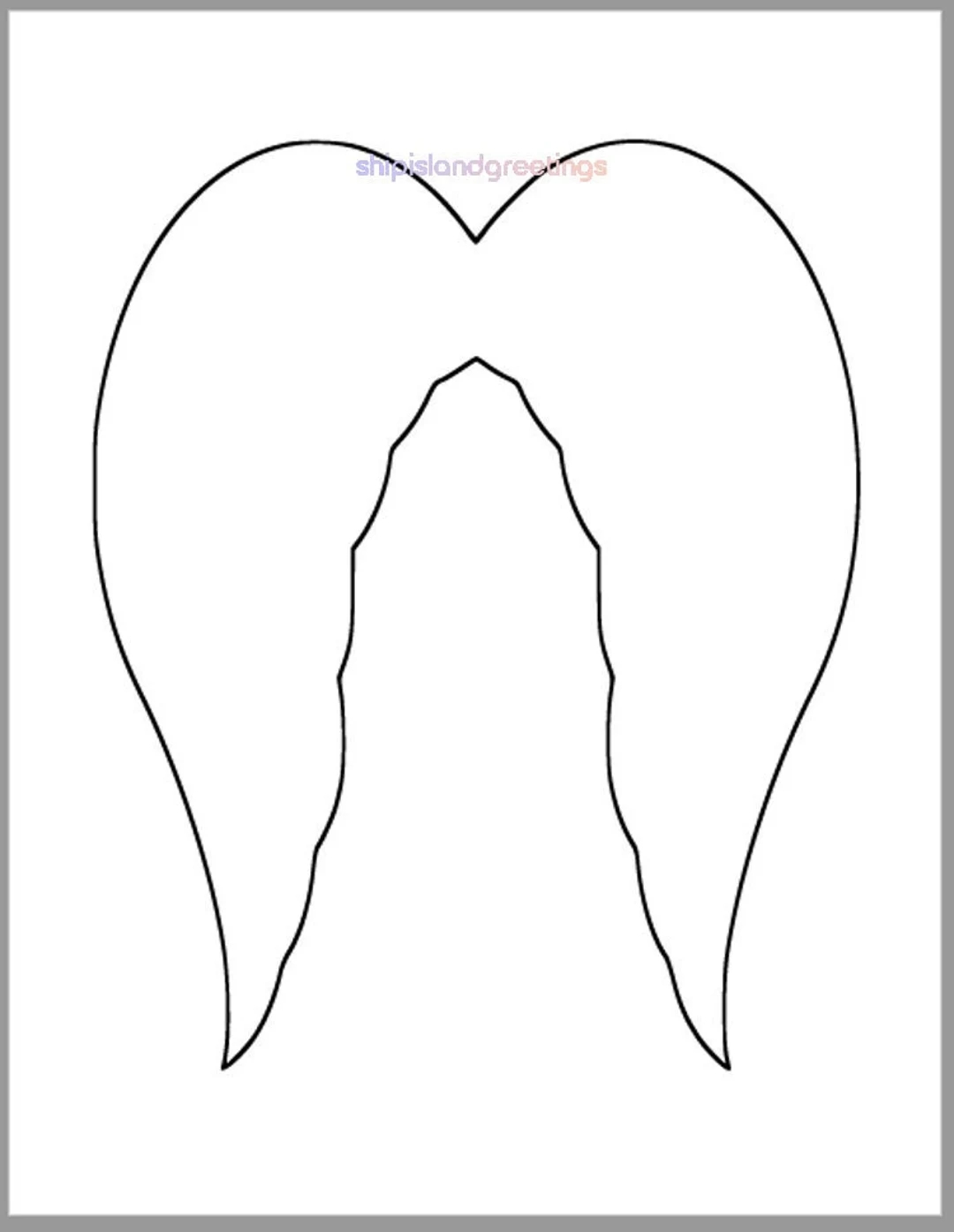 7x8 5 Inch Angel Wings Template printable Template angel Wings Cutout holiday Crafts baby Shower Decor kid Craft color Page instant Download Etsy