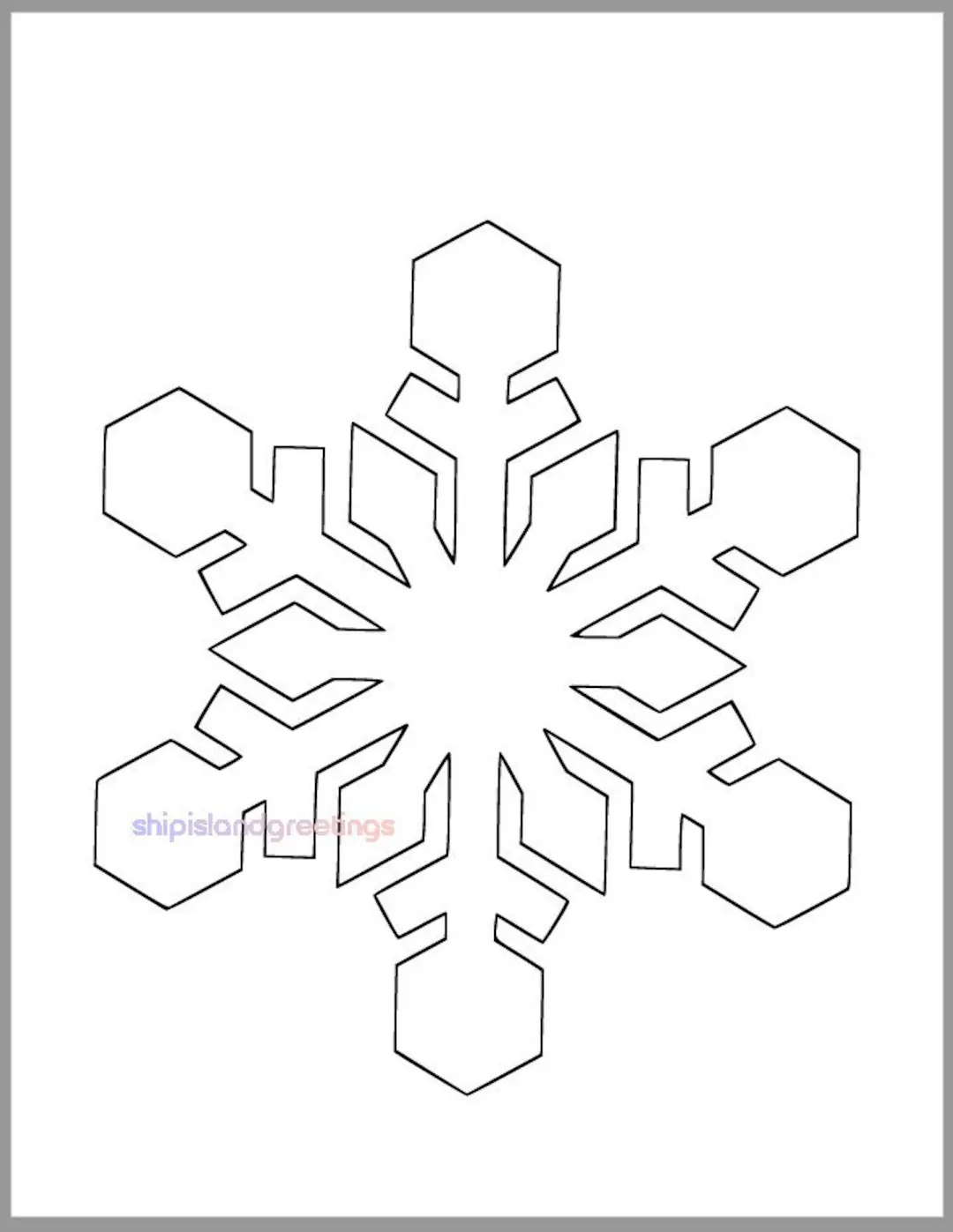 Easy Printable Snowflake Template