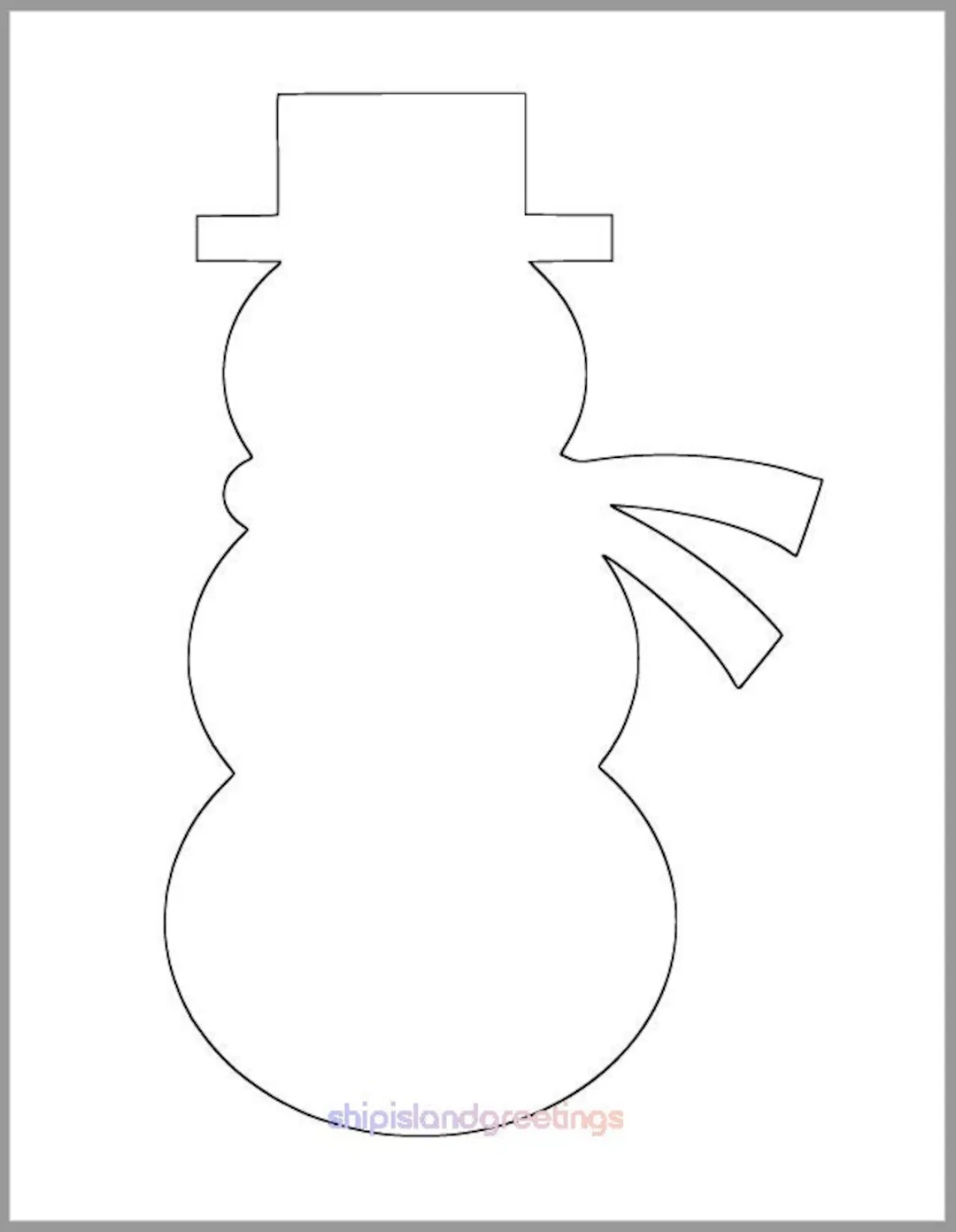 9 Inch Snowman Printable Template instant Download classroom Crafts kids Holiday Crafts holiday Party Decor holiday Printables large Snowman Etsy