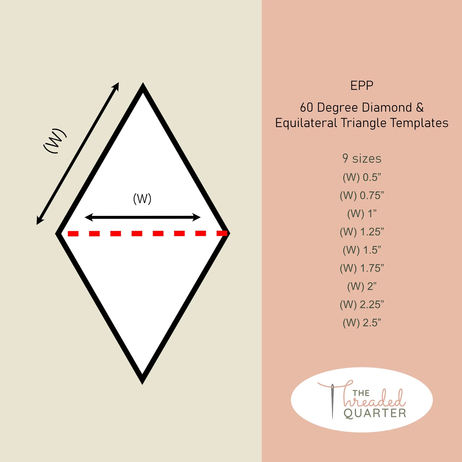 9 Sizes Printable 60 Degree Diamond And Equilateral Triangle EPP Templates PDF Instant Download Etsy