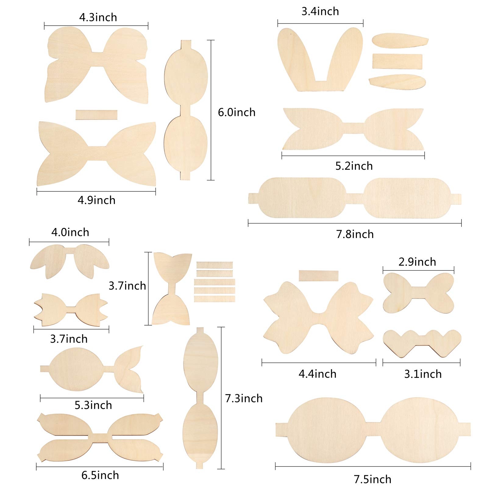 Ackitry 4 Set Wooden Hair Bow Templates Reusable Bow Tie Die Cut For DIY Leather Bows Making Buy Online At Best Price In UAE Amazon ae