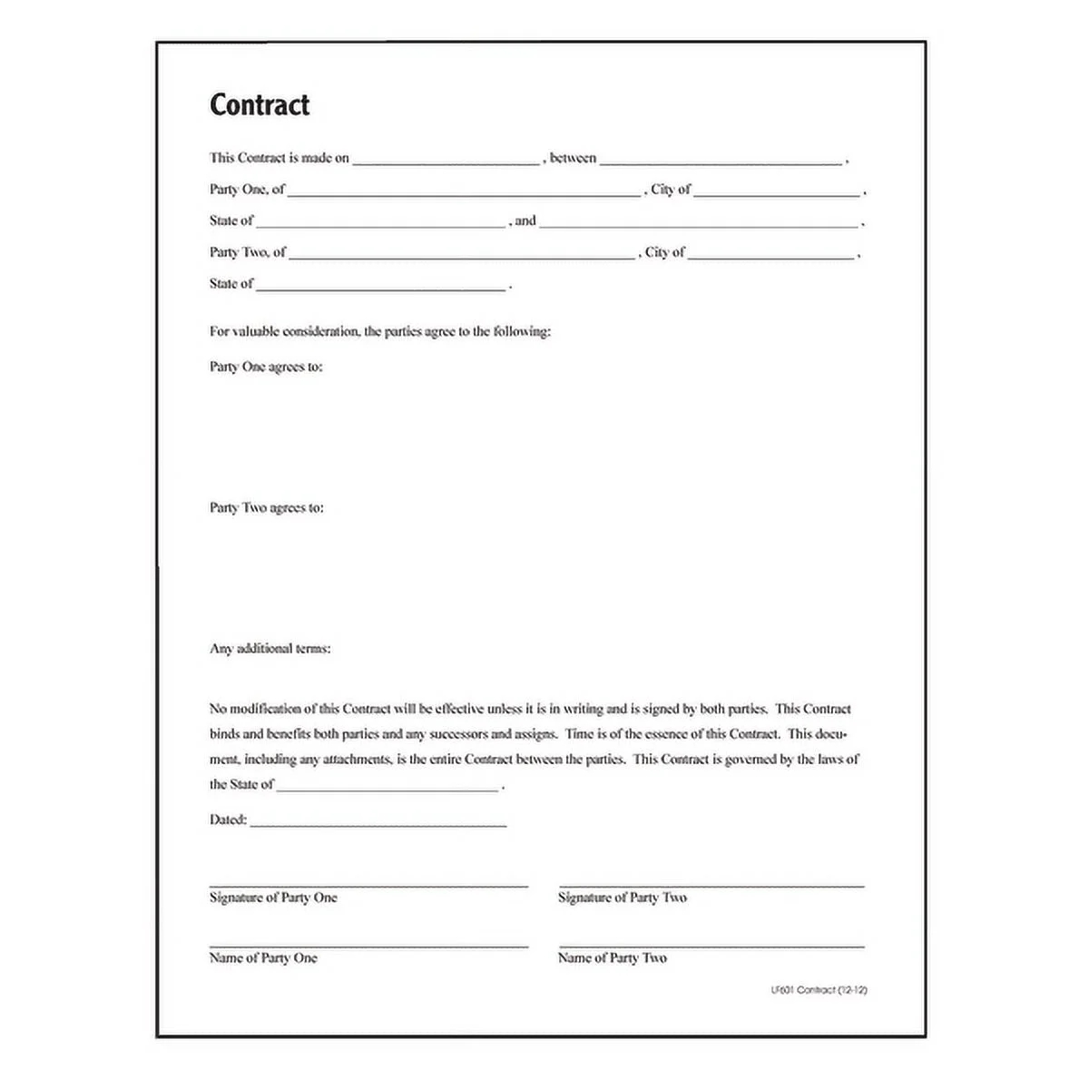 Adams 8 5 X 11 Inch Contract Form White With Attorney Approved Content LF601 Walmart