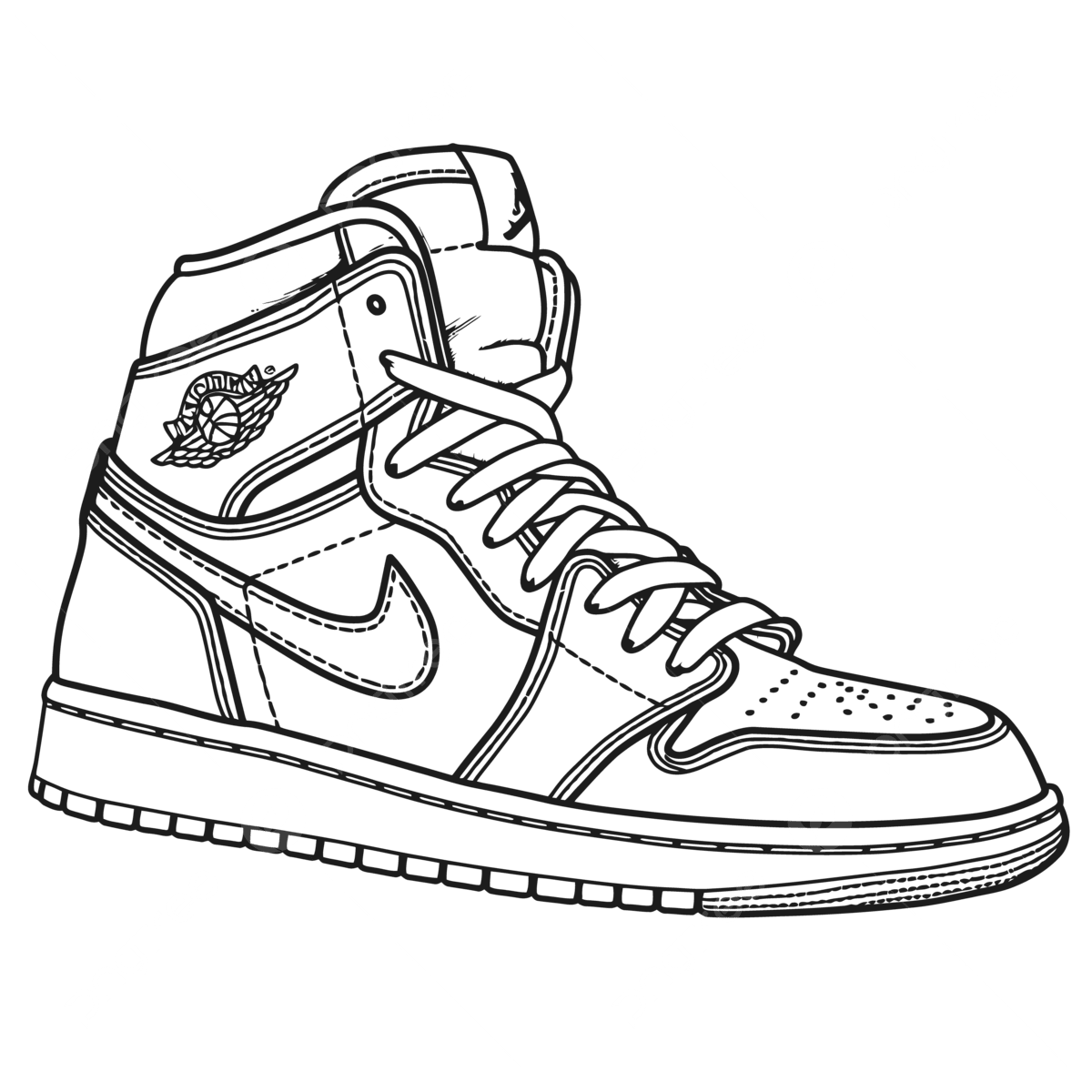 Air Jordan 1 Coloring Pages Fresh Best Of Nike Jordan Shoes Coloring Outline Sketch Drawing Vector Wing Drawing Shoe Drawing Ring Drawing PNG And Vector With Transparent Background For Free Download