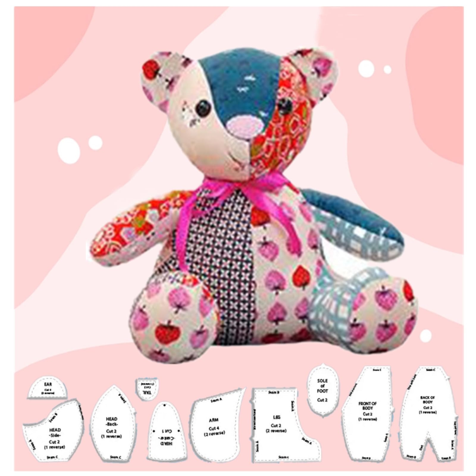 Amazon 10 PCS Memory Bear Template Ruler Set With Instructions Memory Bear Sewing Patterns Template Acrylic Quilting Template Cutting Set For Sewing Bear Pattern Template Home Sewing Art Craft 10in 