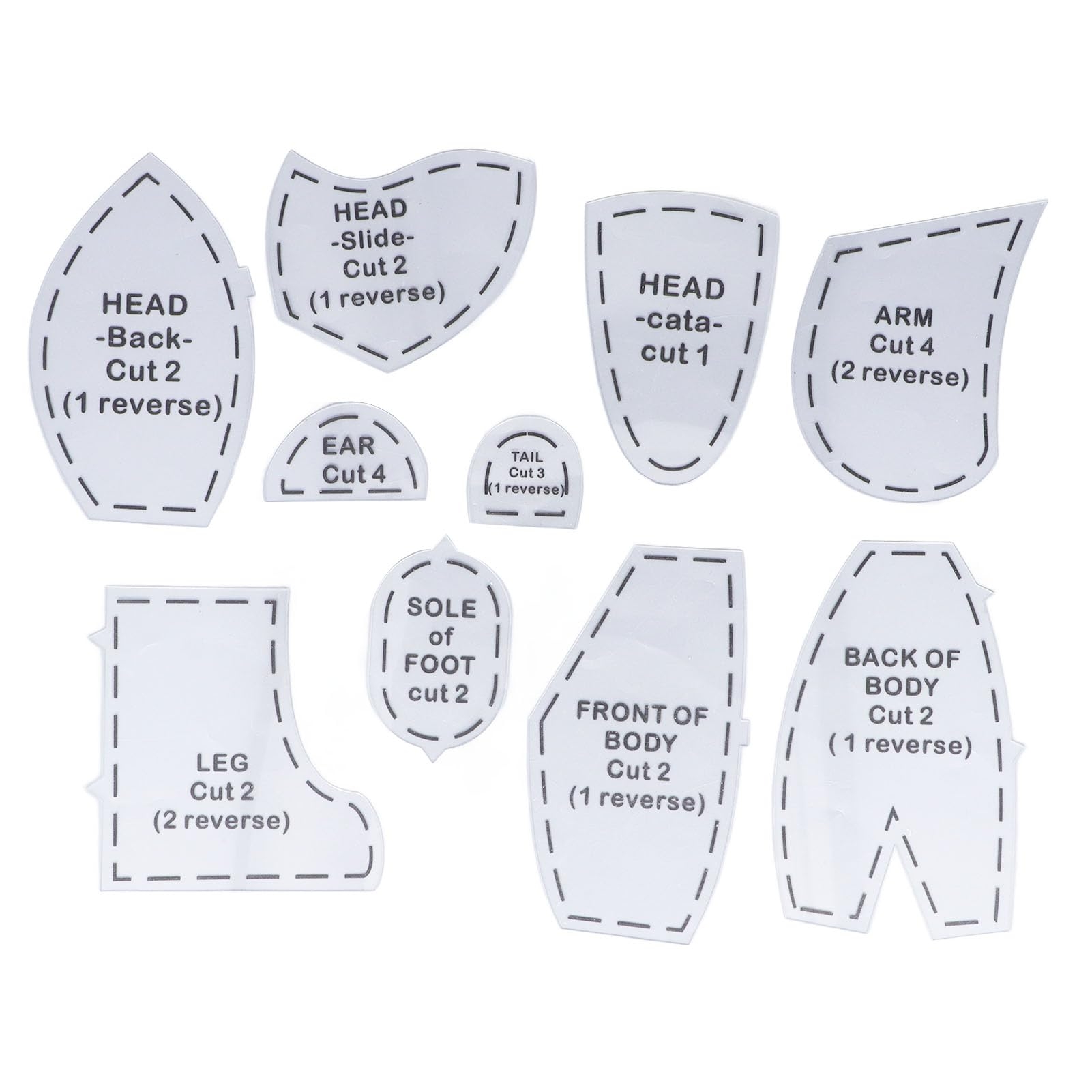 Amazon 10PCS Memory Teddy Bear Sewing Templates Memory Bear Template Ruler Set DIY Acrylic Memory Teddy Bear Pattern Set Memory Bear Sewing Kit Reusable Quilting Tools L 15inch Arts Crafts