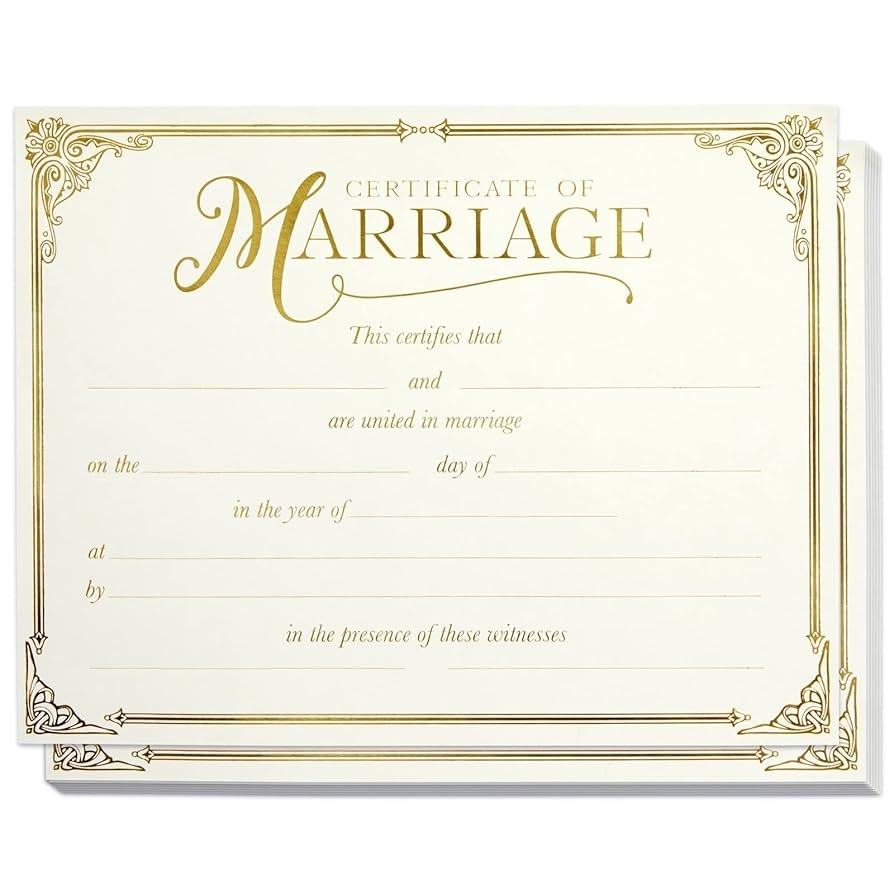 Printable Marriage Certificate Template