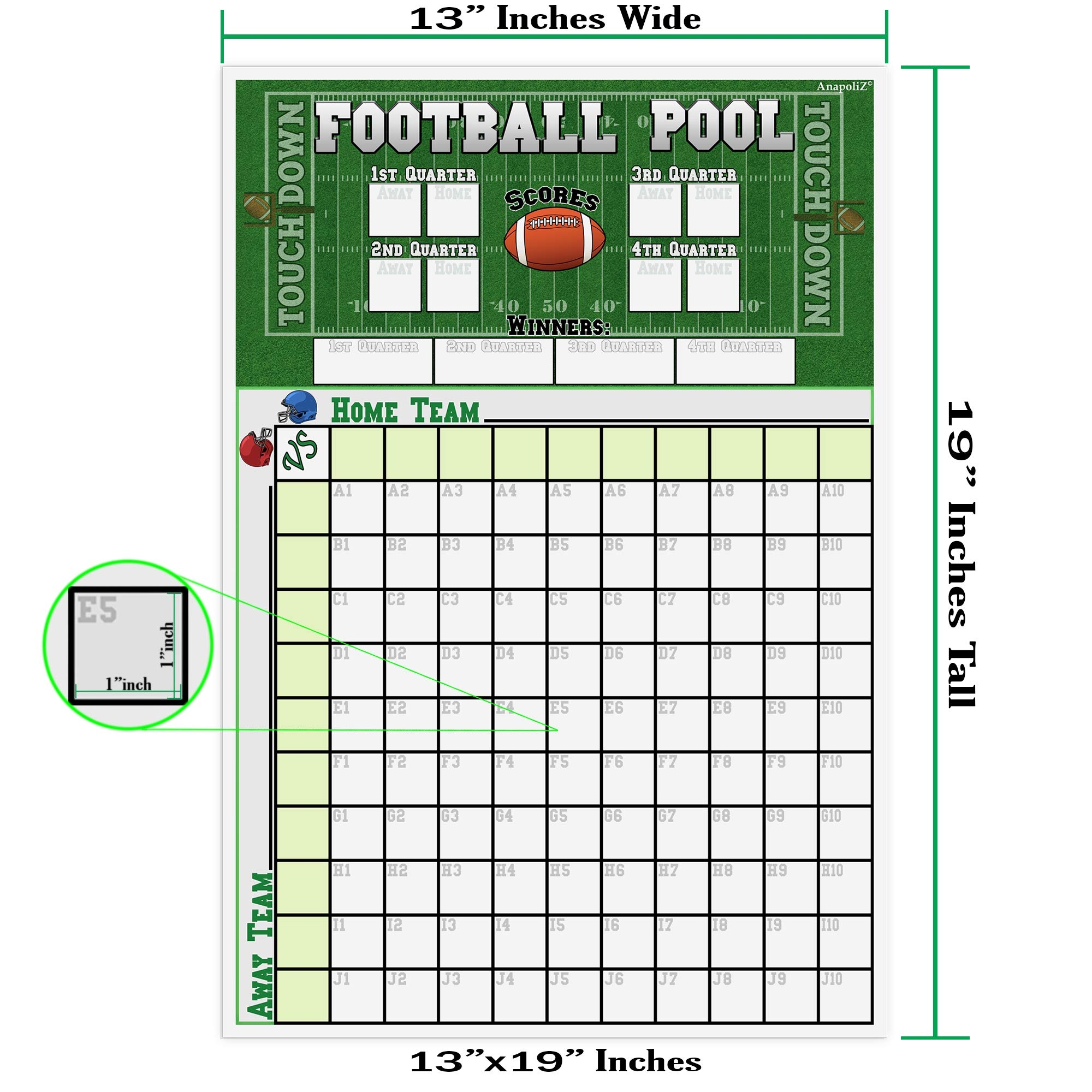 Amazon AnapoliZ Football Pool Poster 13 Inch X 19 inch Football Squares Pool Board Office Pool Football Poster Big Game Party Decorations Football Super Game Bowl Party Pool Poster Sports Outdoors Amazon AnapoliZ Football Pool Poster 13 Inch X 19 inch Football Squares Pool Board Office Pool Football Poster Big Game Party Decorations Football Super Game Bowl Party Pool Poster Sports Outdoors
