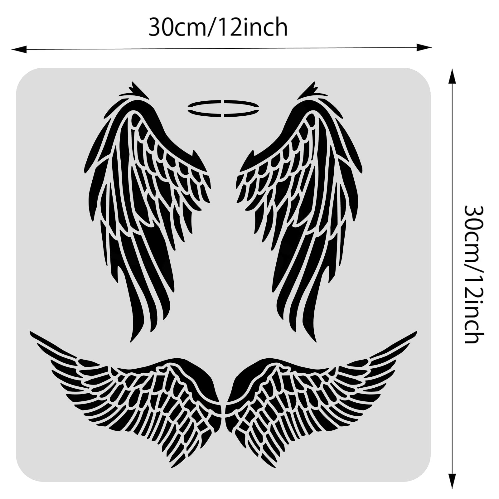 Amazon BENECREAT Angel Wings Drawing Stencils 12x12inch 2 Pairs Of Dreamy Wings Pattern Painting Templates For Scrapbooking Fabric Floor Furniture Wall Art