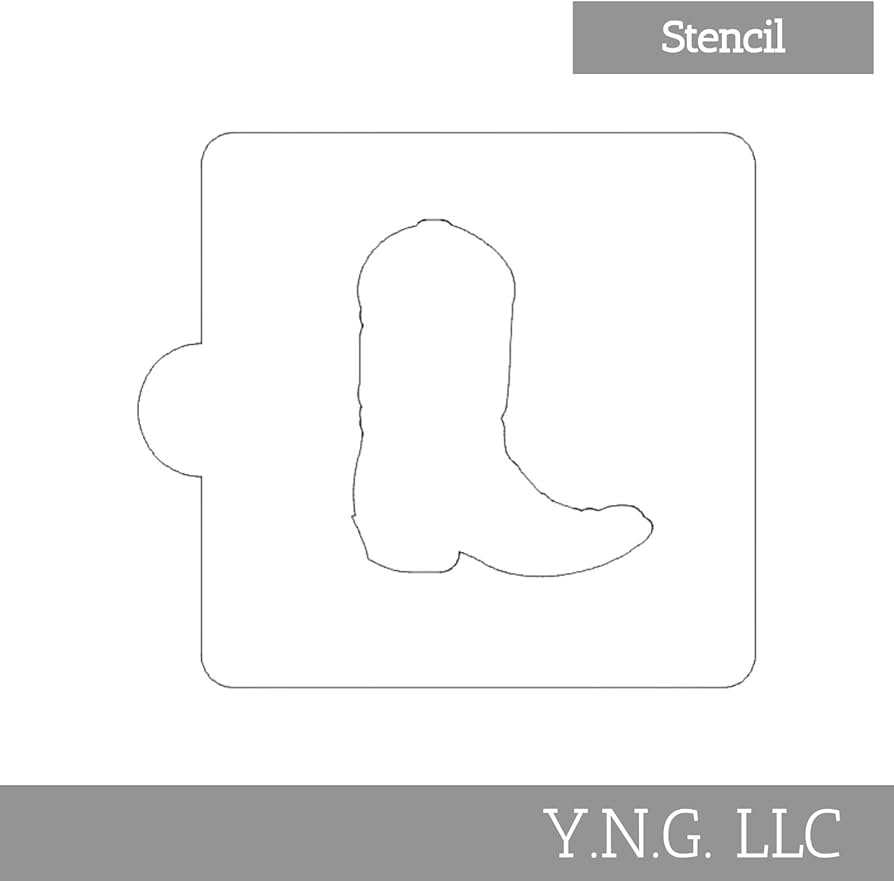 Amazon Cowboy Boot Outline Stencil For Cookie OR Cake Decorating Made In USA LS893 Home Kitchen