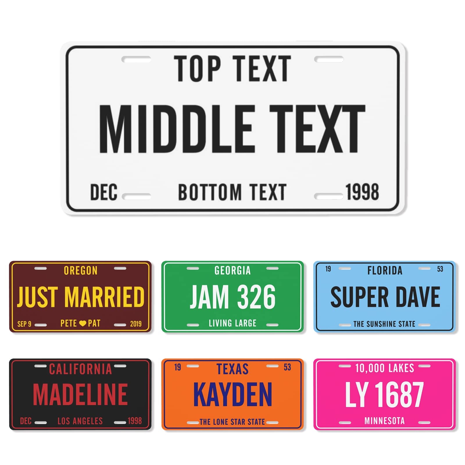 Amazon Custom License Plate Personalized For Front Of Car Customized Aluminum Car Tag Design Your Own License Plates With Image Photo Text Logo 6x12in Automotive