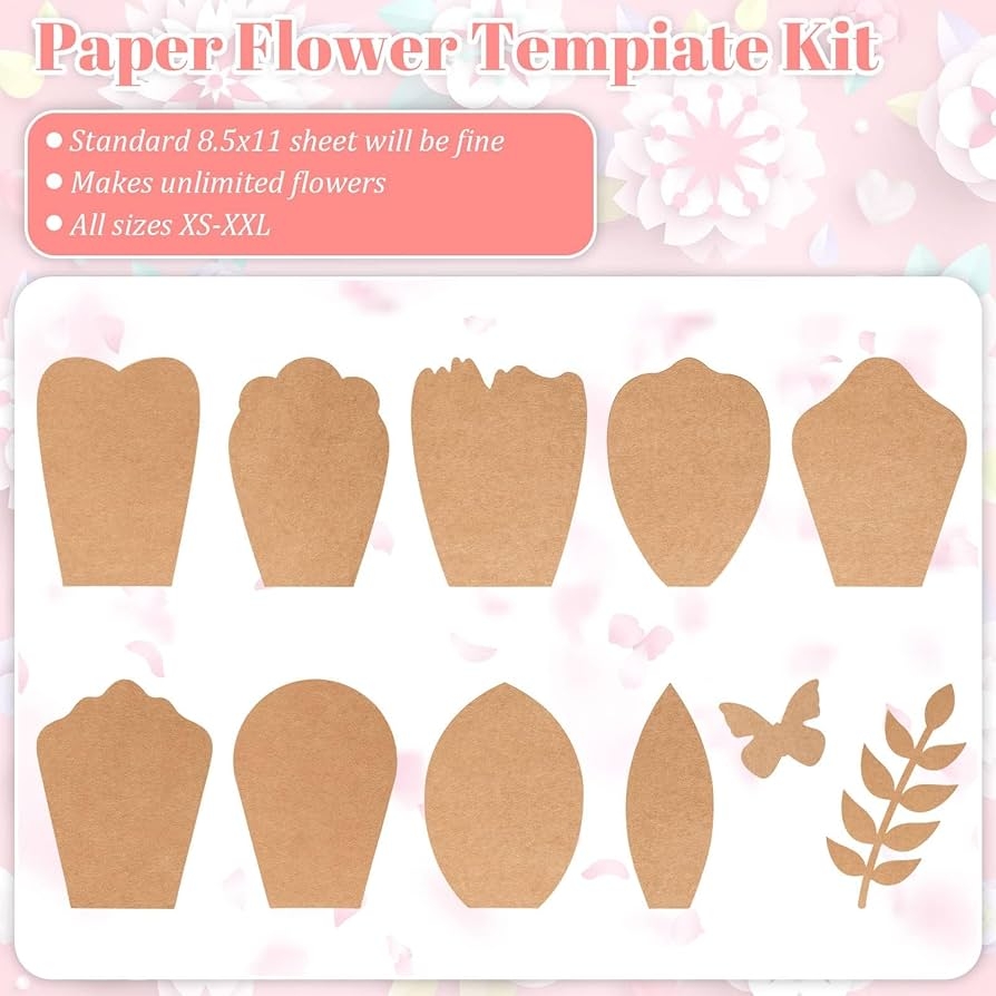 Amazon Harloon 60 Pcs Large Paper Flower Template Kit DIY Paper Decorations For Wall Petal Stencil 9 Types Of Flowers For Wedding Birthday Party Photography Backdrop Arts Crafts Sewing
