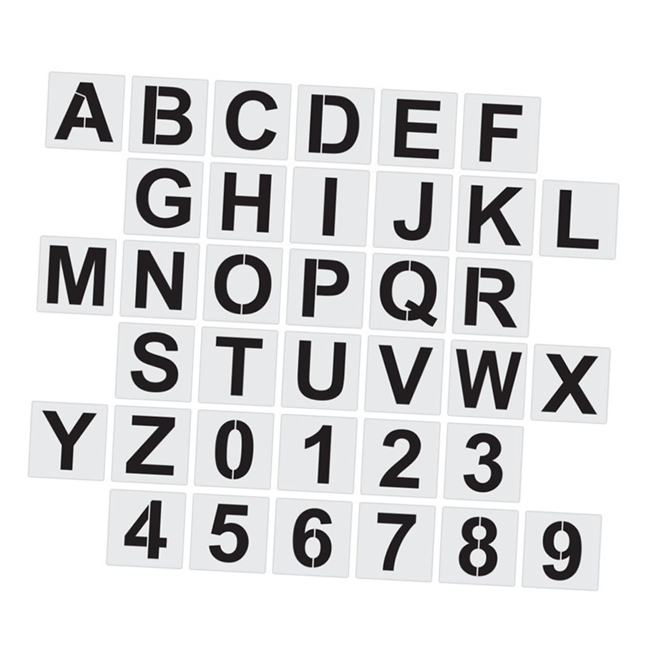 Amazon HOODANCOS 2sets Hand Painting Template Alphabet Stencil Letter Number Templates Drawing Templates Mailbox Number Letter Templates Alphabet Templates Printable Letter Stencils White 36pcs 2 Arts Crafts Sewing