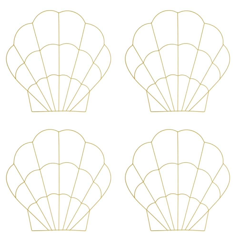 Amazon Seashell Wreath Metal Frame Wire Form 4 Pack Sea Shell Wreath For Front Door Spring Summer Decor 14 In X 14 In Home Kitchen