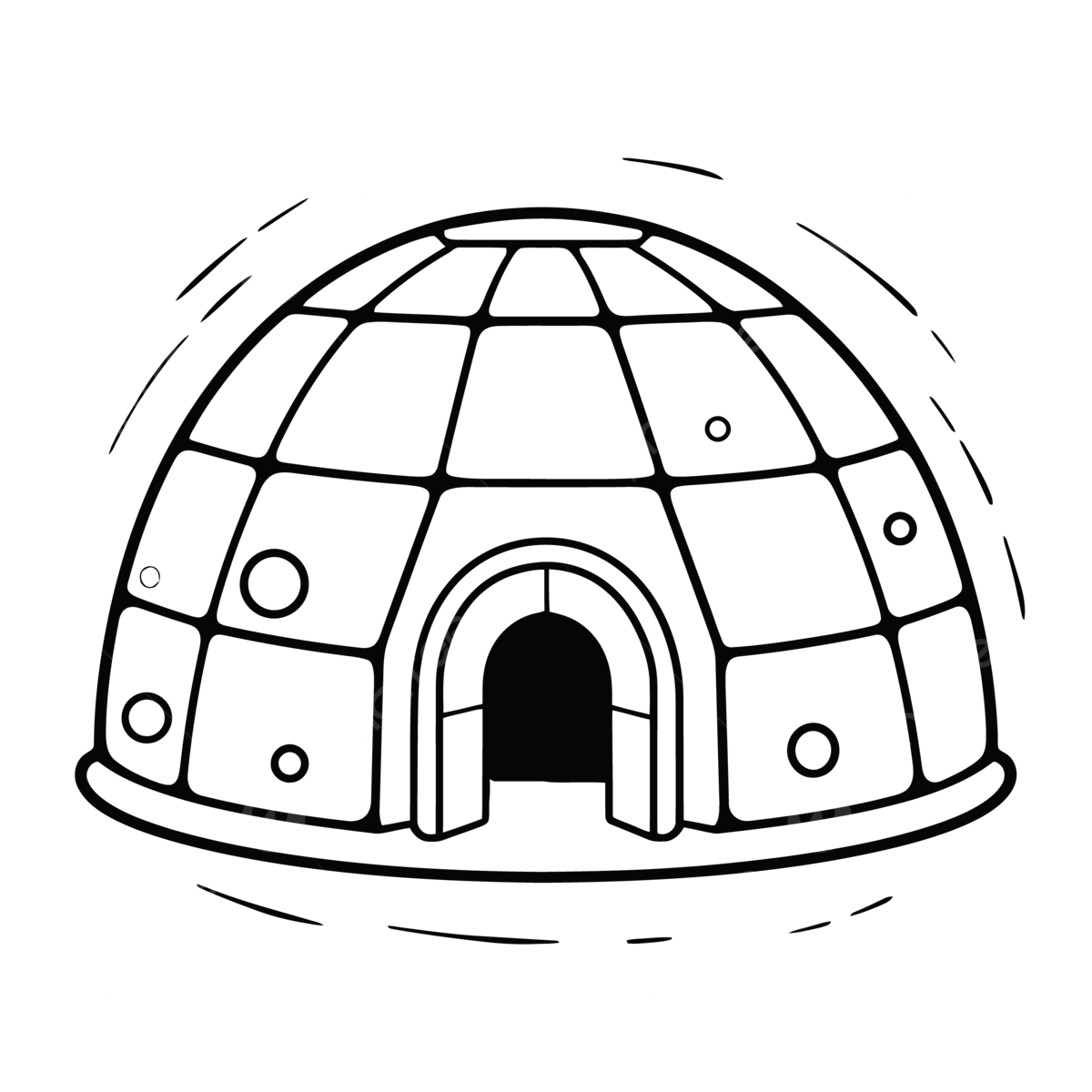 An Igloo Outline Template For You To Print Out Sketch Drawing Vector Wing Drawing Plate Drawing Igloo Drawing PNG And Vector With Transparent Background For Free Download