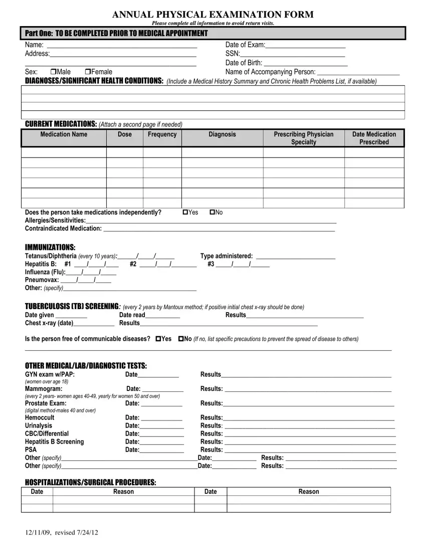 Annual Physical Examination PDF Form FormsPal Annual Physical Examination PDF Form FormsPal