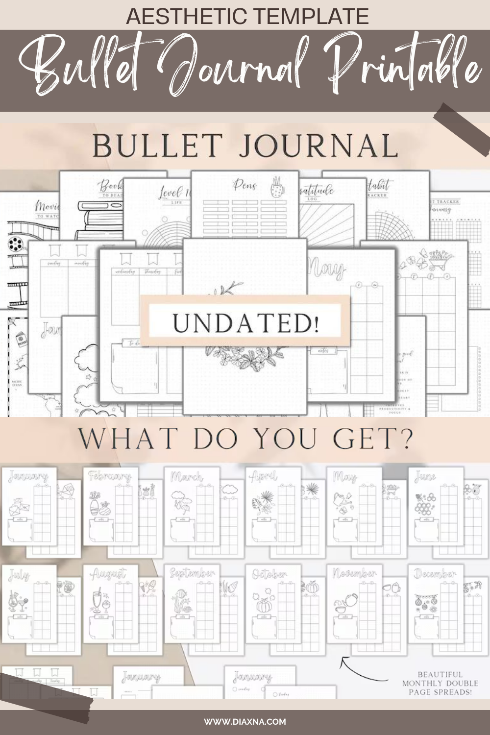 Artistic Planning At Its Best Must Have Bullet Journal Printable Templates Aesthetic Creative Journaling DIAxNA