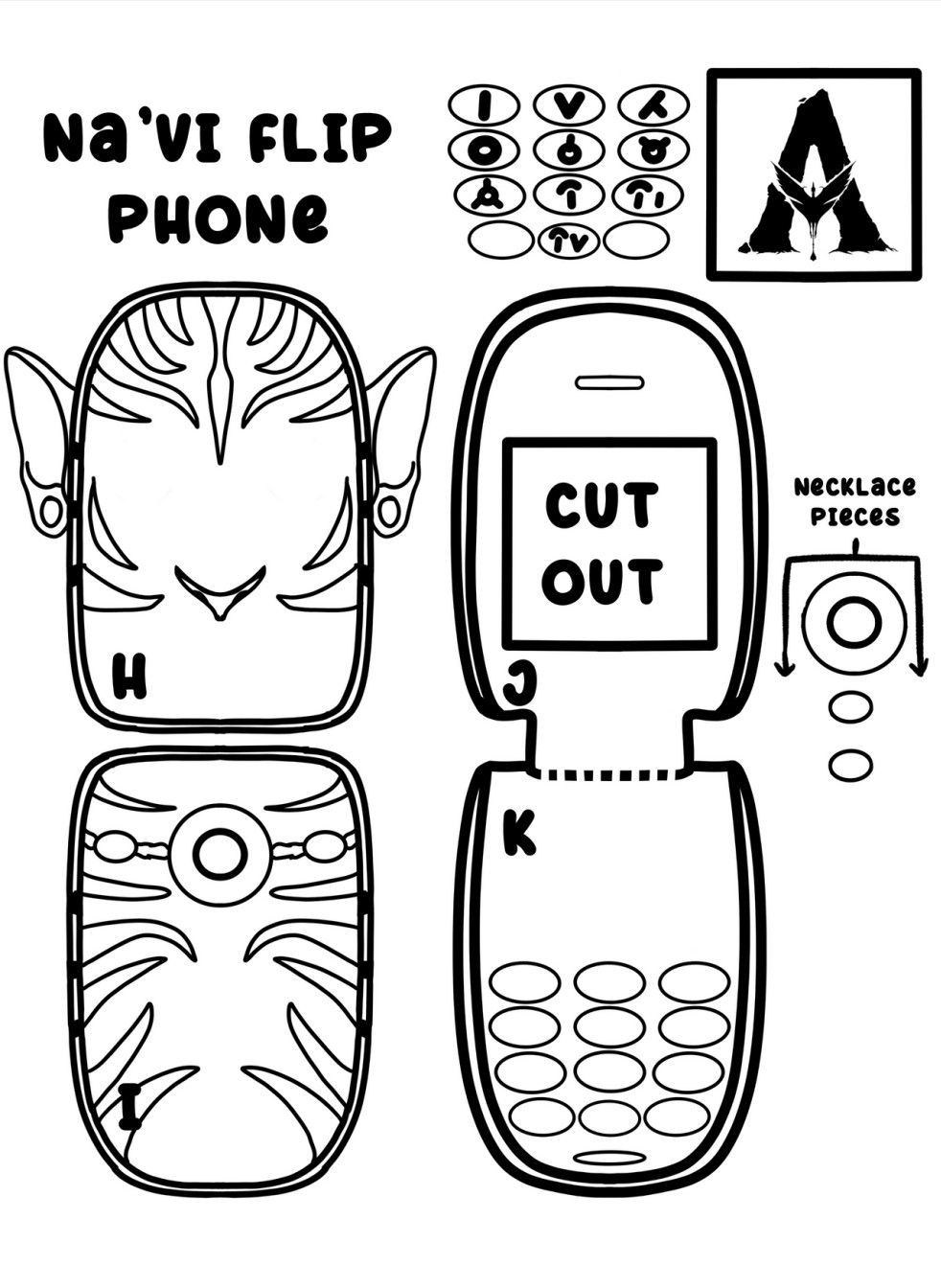 Avatar Cardboard Flip Phone Template 