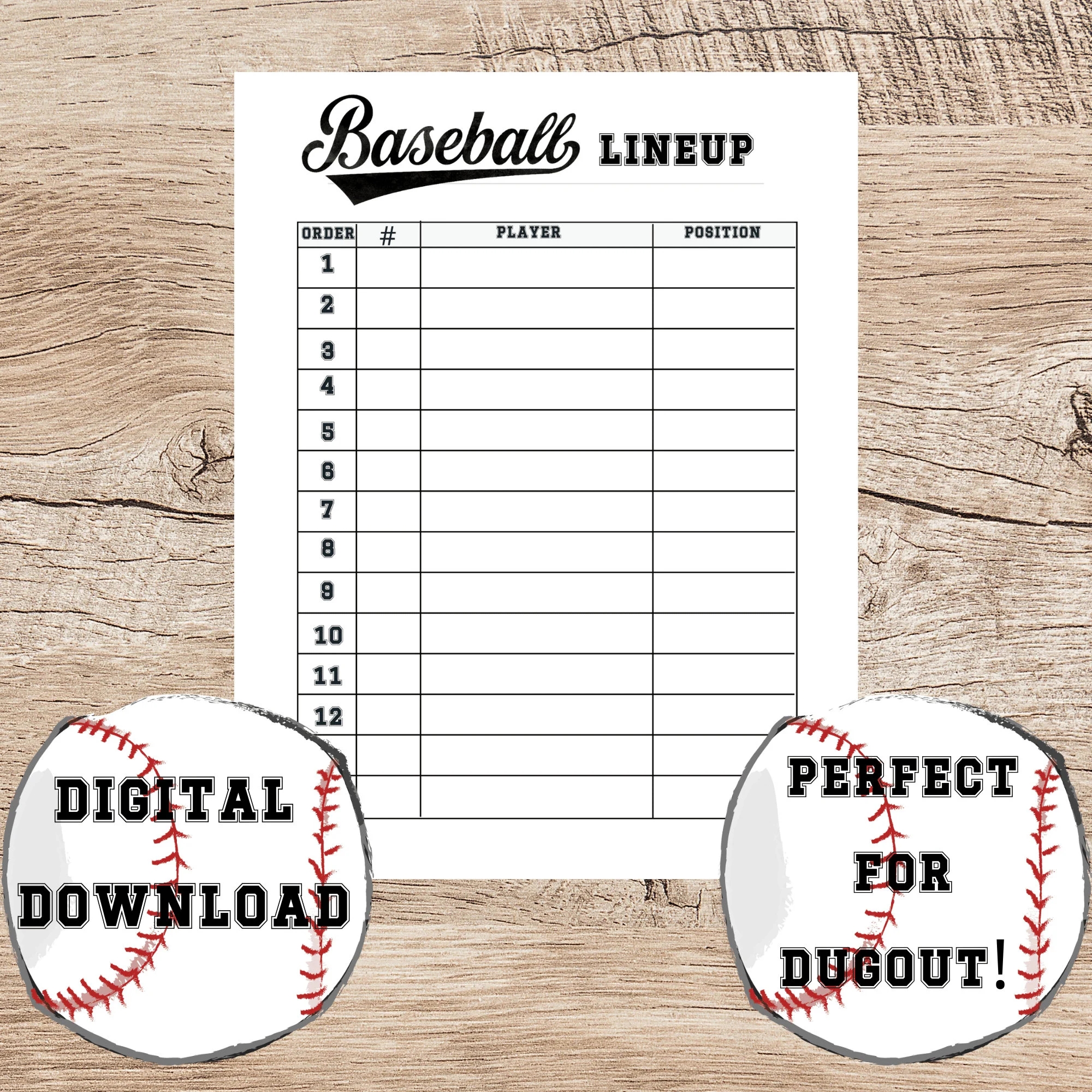 Printable Baseball Lineup Template