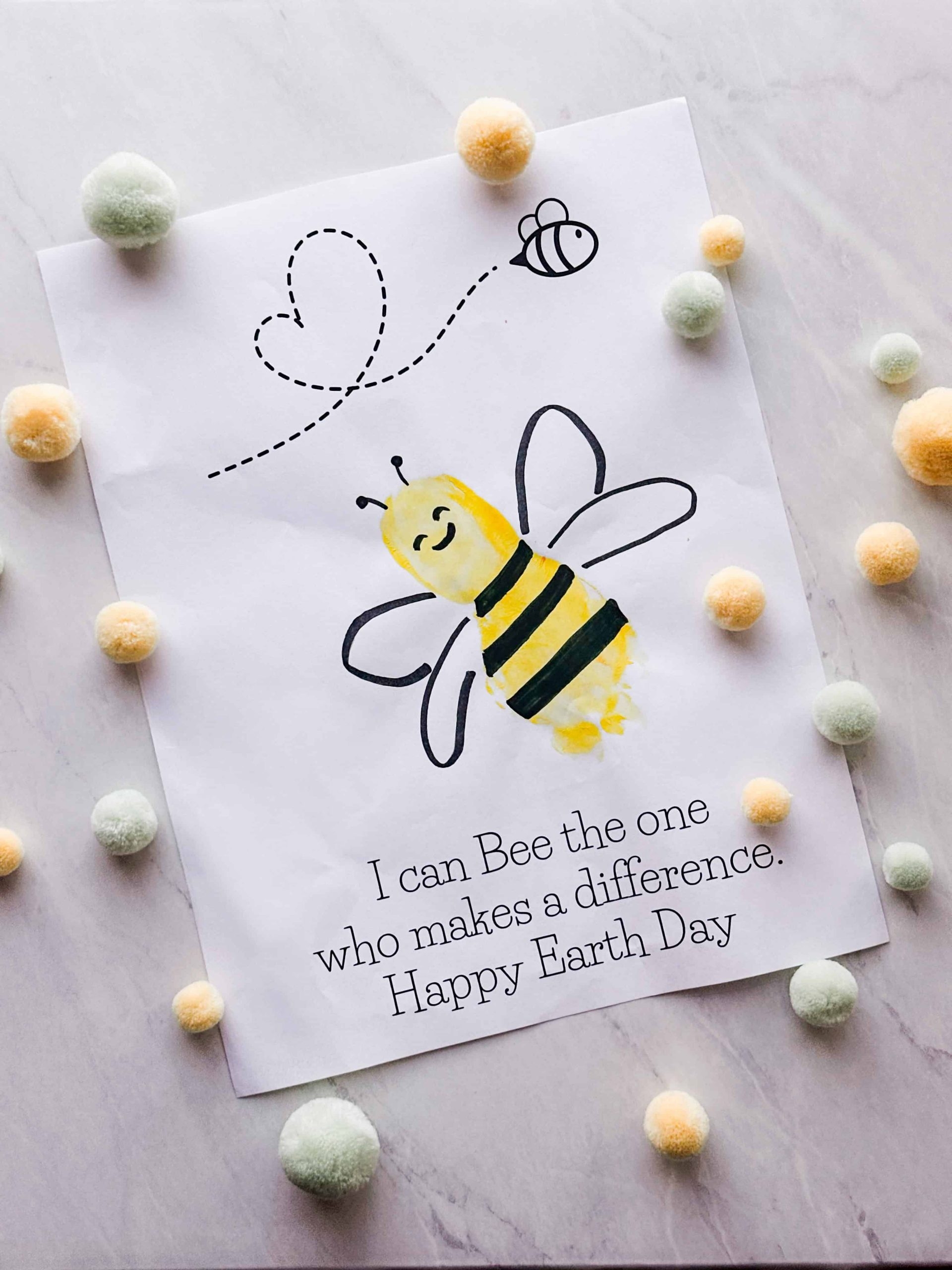 Bee Footprint Art Earth Day Craft For Toddlers Fox Farm Home