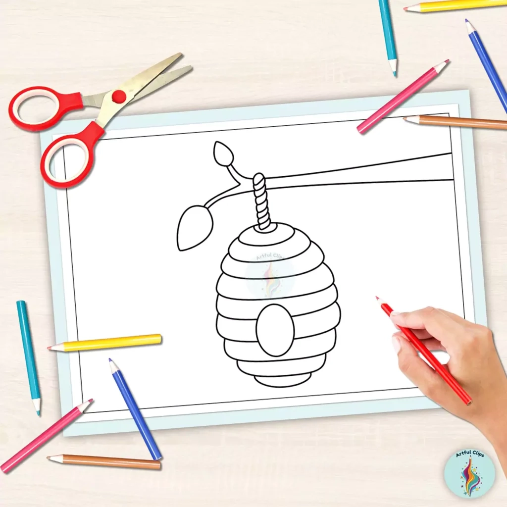 Bee Template Set Simple Blank Printable Outlines Clipart