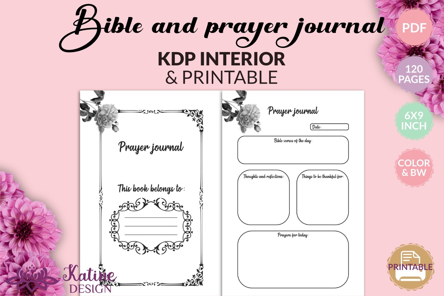 Bible Study Journal And Prayer Printable Pdf KDP Template Bible Study Journal And Prayer Printable Pdf KDP Template