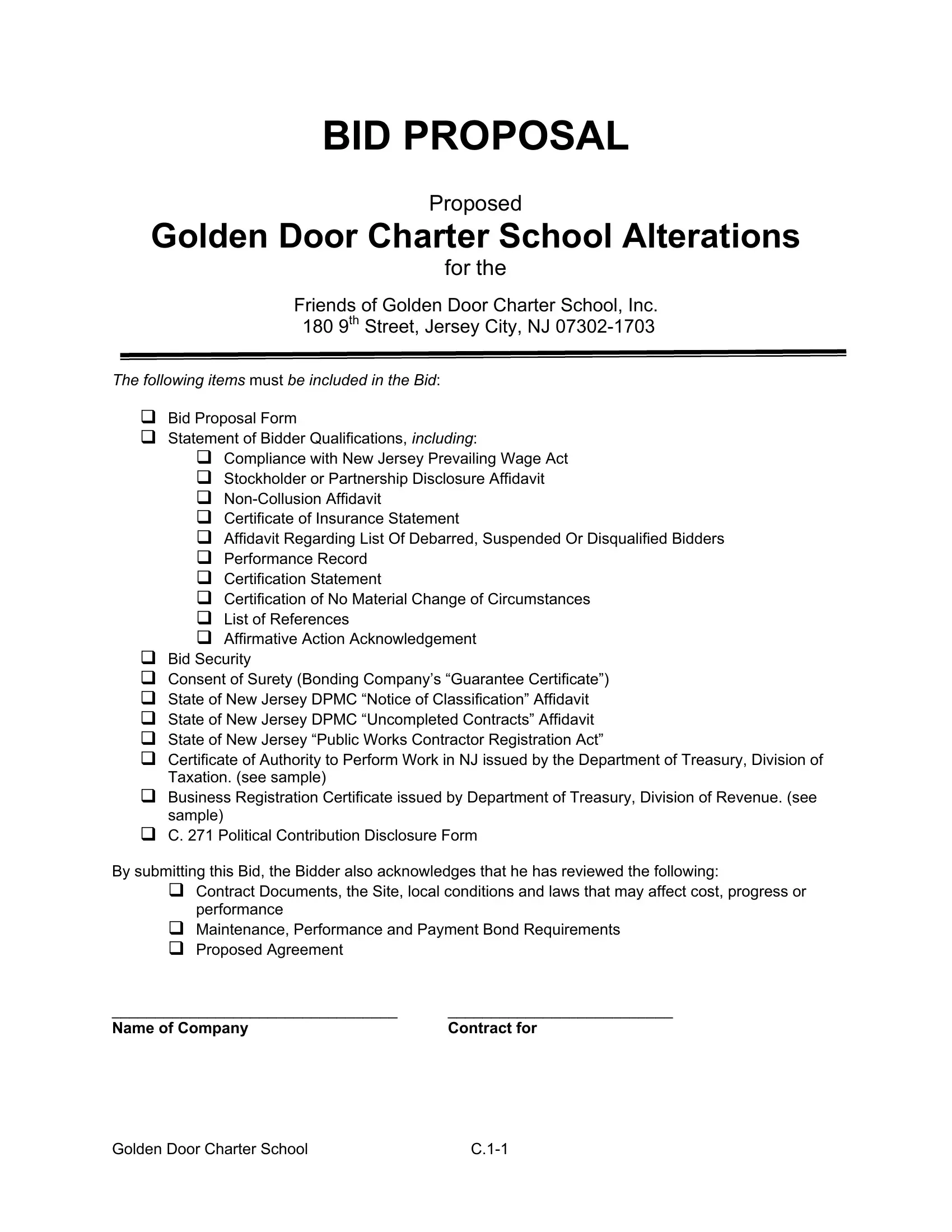 Printable Construction Proposal Template
