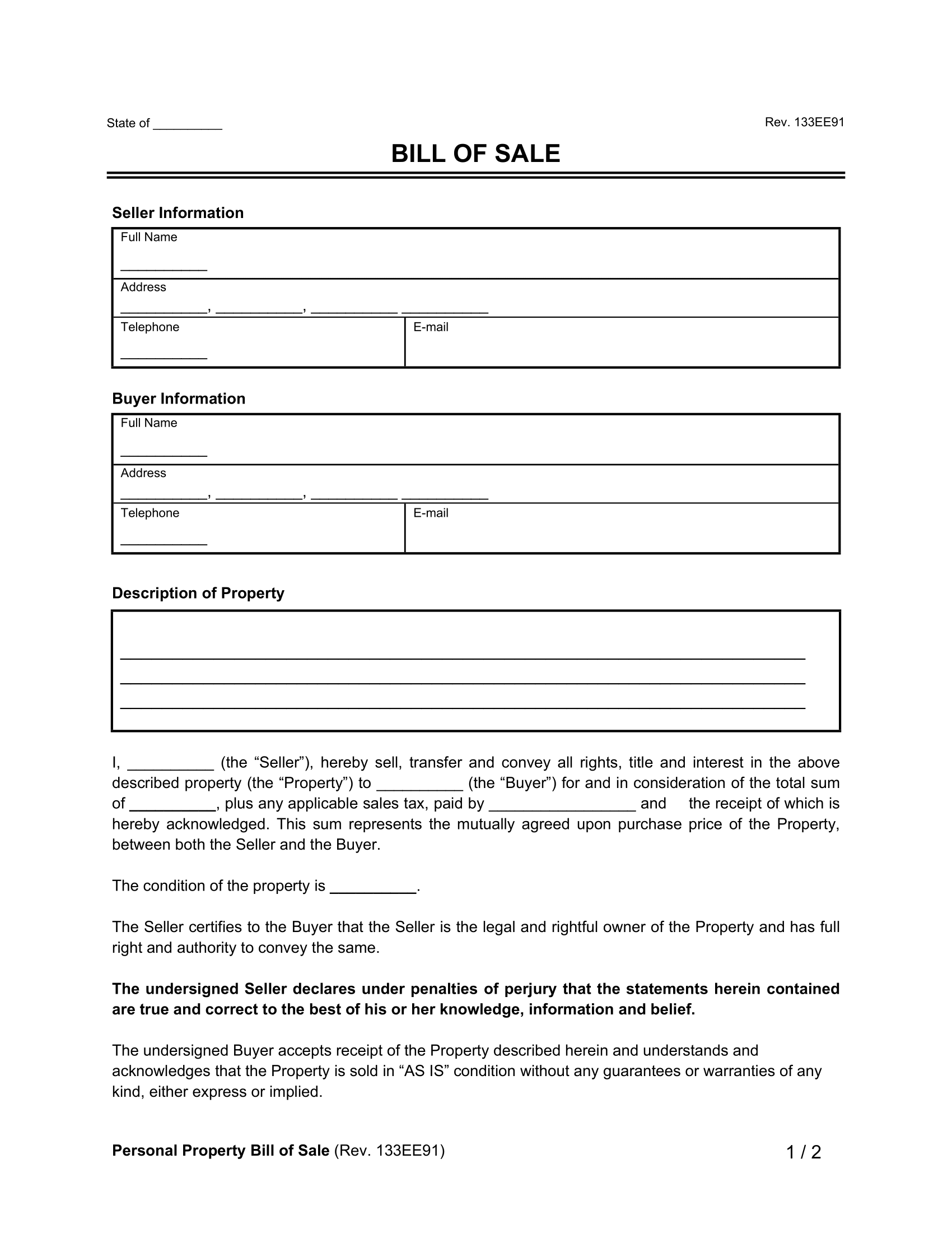 Bill Of Sale Templates Fill Out Save Online Bill Of Sale Templates Fill Out Save Online