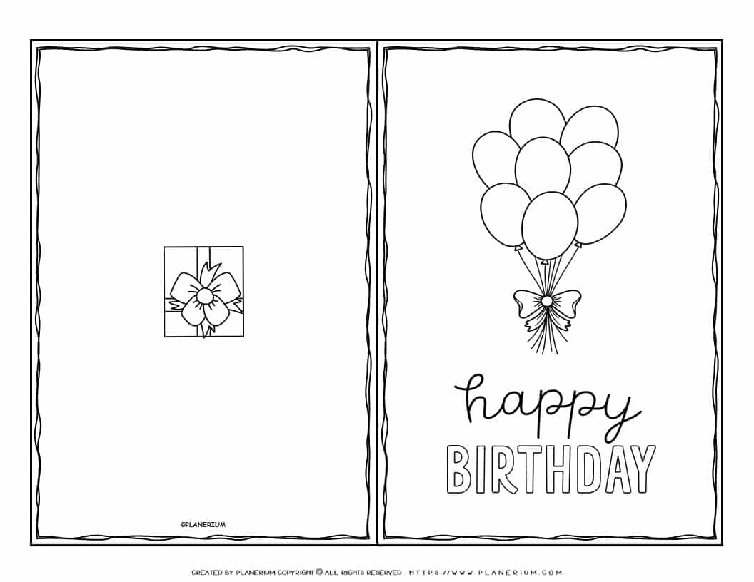Birthday Card Template Happy Birthday Balloons Planerium Birthday Card Template Happy Birthday Balloons Planerium