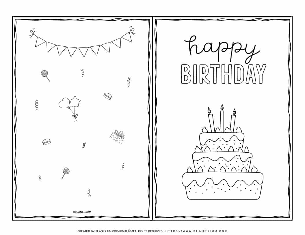 Birthday Card Template Happy Birthday Cake Planerium Birthday Card Template Happy Birthday Cake Planerium