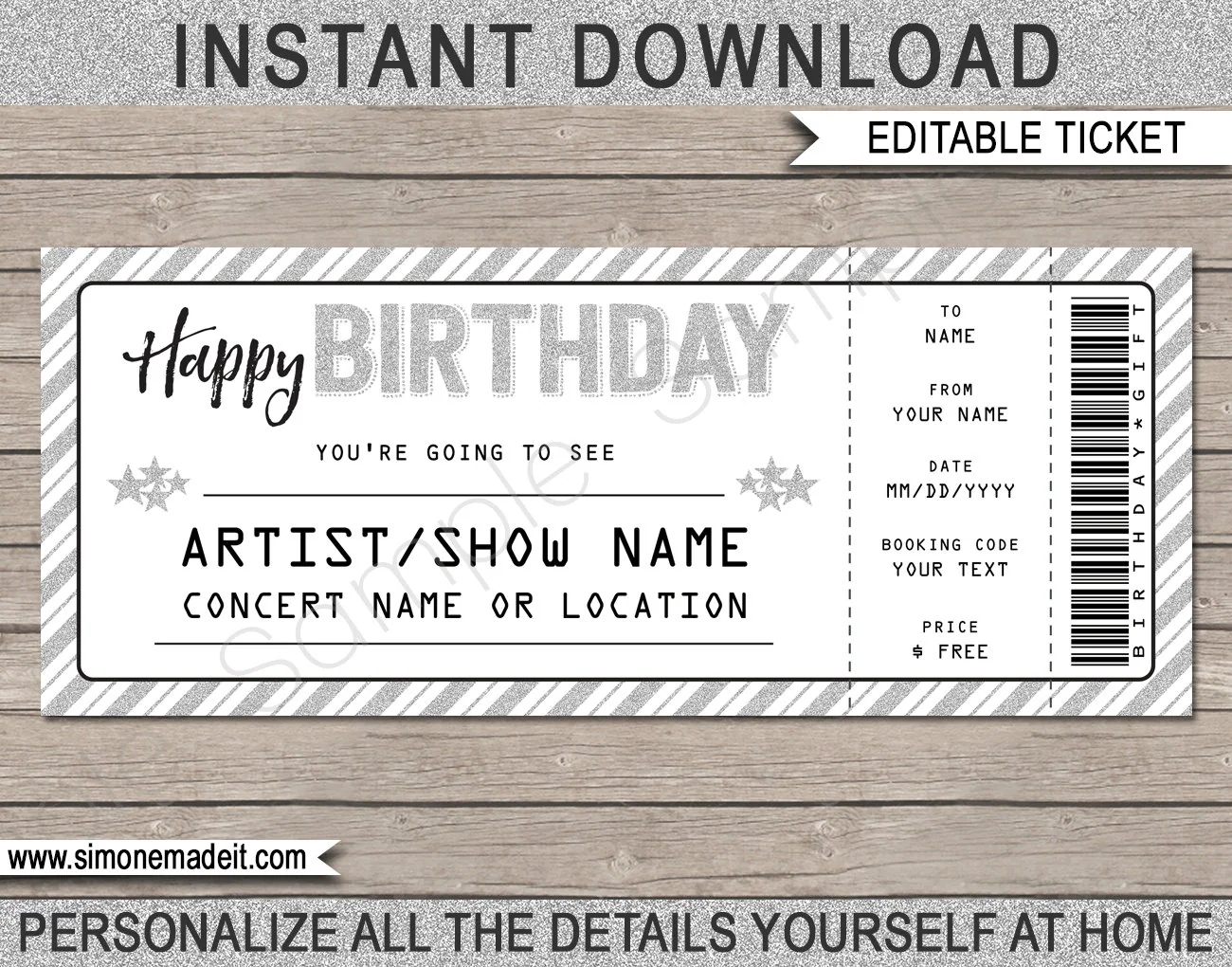 Birthday Gift Concert Ticket Template Printable Gift Voucher Certificate Ticket Coupon Surprise Concert Or Show EDITABLE TEXT DOWNLOAD Etsy Birthday Gift Concert Ticket Template Printable Gift Voucher Certificate Ticket Coupon Surprise Concert Or Show EDITABLE TEXT DOWNLOAD Etsy