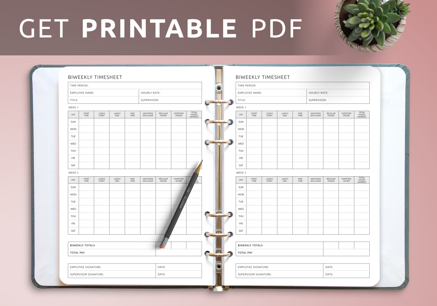Free Printable Timesheet Template