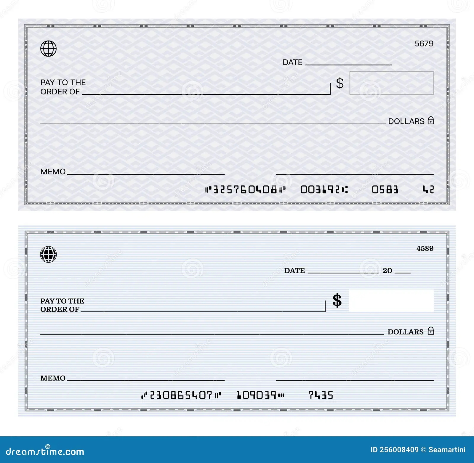 Blank Bank Check Checkbook Pay Cheque Template Stock Vector Illustration Of Currency Payout 256008409