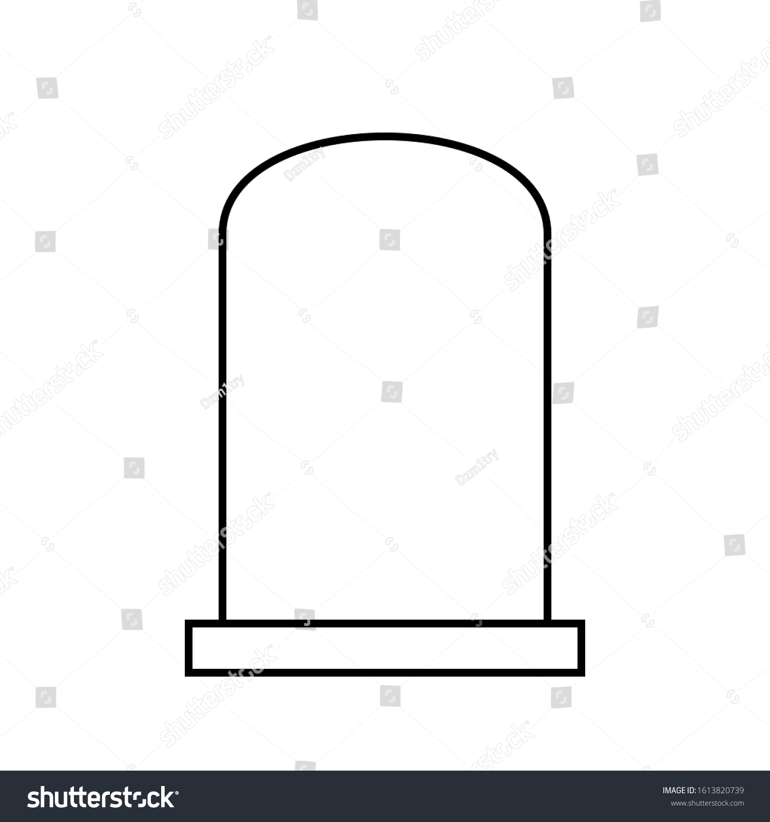 Blank Headstone Outline Icon Clipart Image Stock Vector Royalty Free 1613820739 Shutterstock