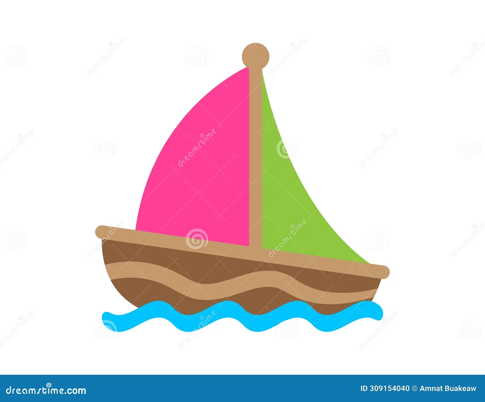 Boat Illustration For Coloring Book Template Boat For Kids Worksheet Printable Stock Vector Illustration Of Sticker Outline 309154040