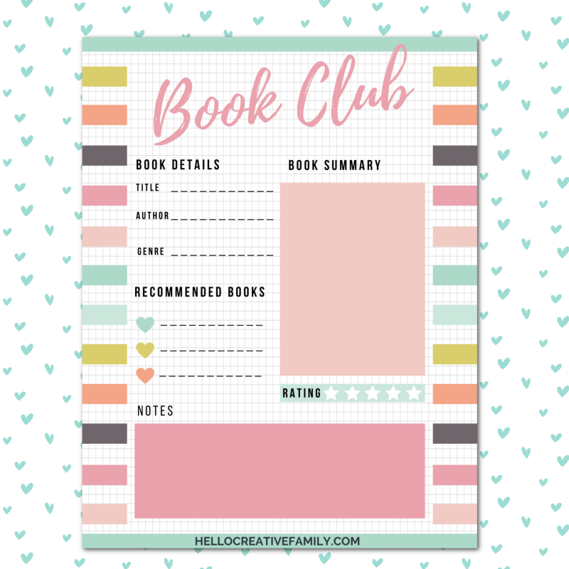 Book Template Printable