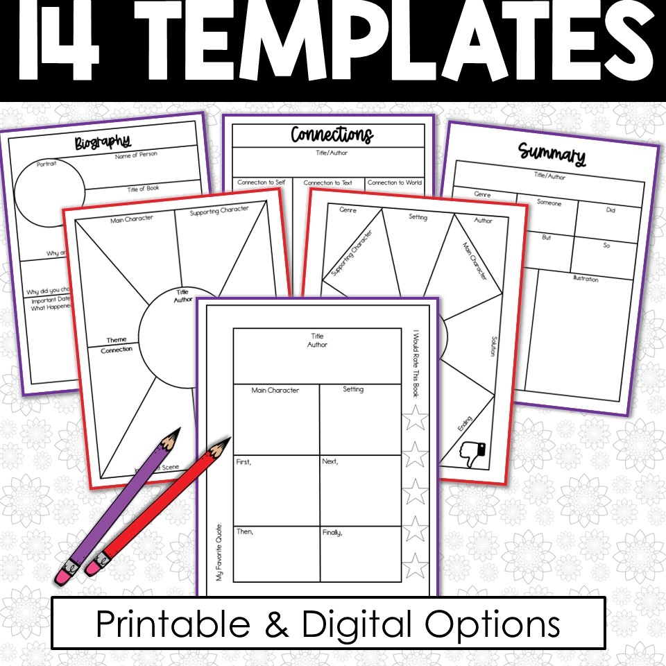 Book Report Templates One Pager Book Reports Classful