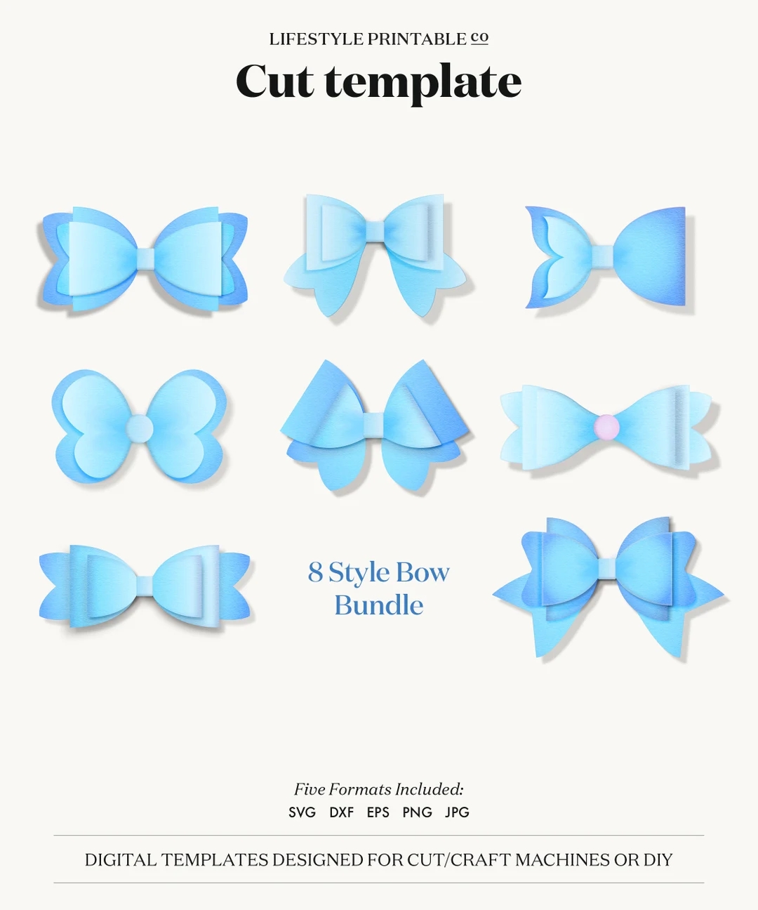 Bow Bundle SVG Hair Bow Template Bow Collection SVG Felt Bow SVG Hair Bow Silhouette Cricut Cut Files Etsy